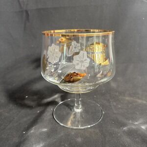 MCM Apothecary Jar Etched Gold Leaves on Sides Candy Jar Tuscany
